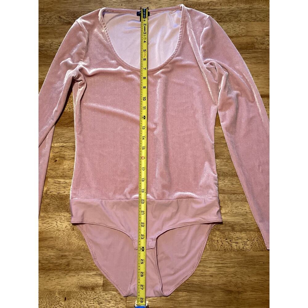 J CREW Stretch Pink Velvet Bodysuit Womens Small Balletcore Preppy - Picture 8 of 9